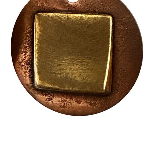 BAER SF – Vintage Brutalist Copper & Brass Sculptural Clip-On Earrings - Picture 11 of 11